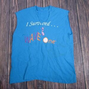 Vintage I Survived Wave One Shirt Mens Extra Large Sleeveless 90s Surf